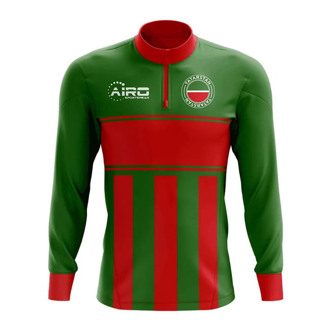 National Tatarstan Concept Football Half Zip Midlayer Top (Green-Red)