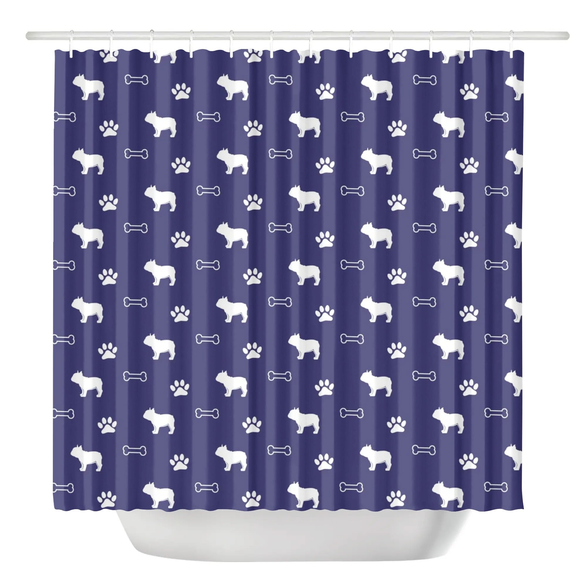 Stylish Bonnie - Shower Curtain For Frenchie Lovers for Pet Enthusiasts