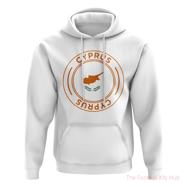 Men Cyprus Football Badge Hoodie (White)