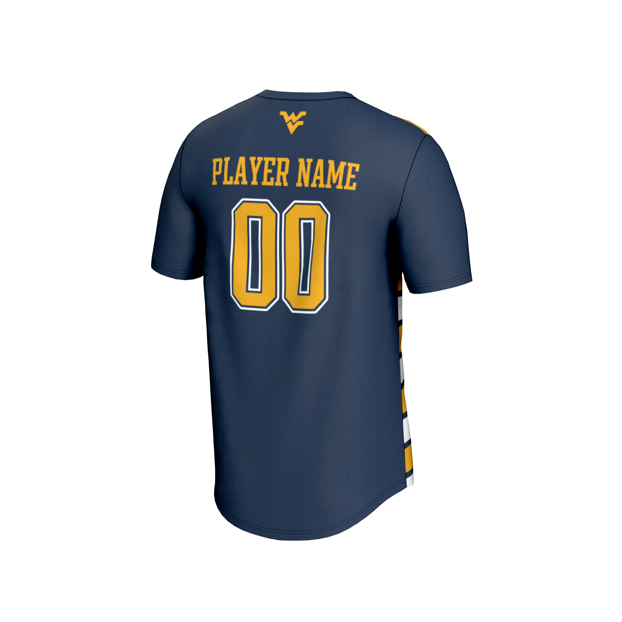 [JED] West Virginia Mountaineers GameDay Greats Youth Collegiate Men's Soccer NIL Pick-A-Player Fashion Jersey - Navy/Gold