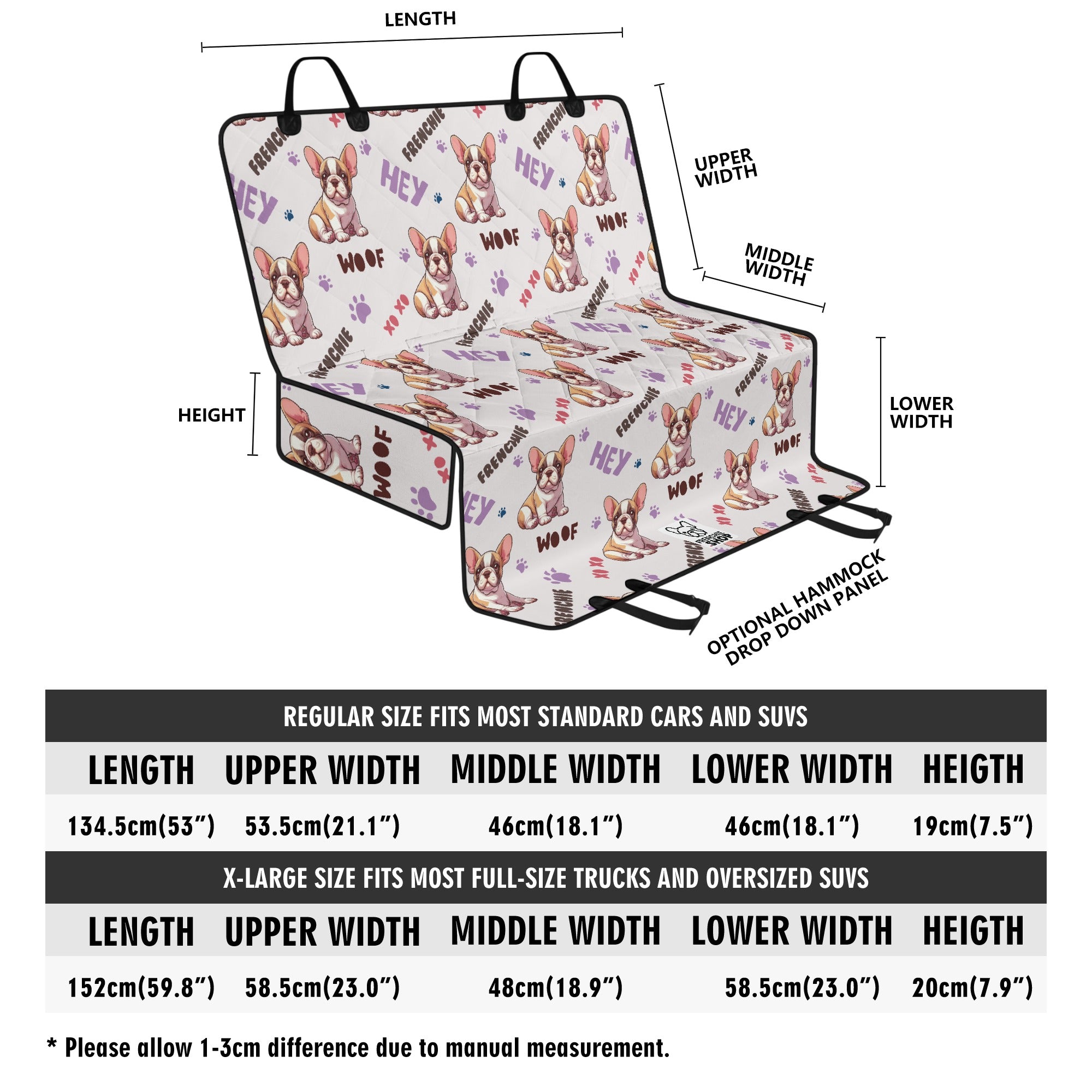 French Bulldog Orson Car Pet Seat Covers For French Bulldog Durable Dog Item