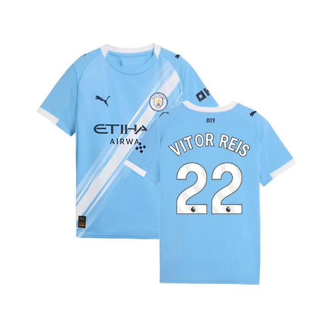 Pro Series Dedicated Football Man City Home Shirt Kids Vitor Reis ...