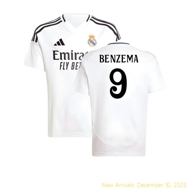 2024-2025 Real Madrid Home Shirt - Genuine Game Day (Benzema 9) -...