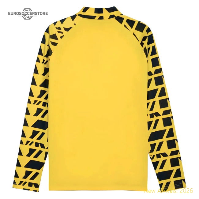 Official 2025-2026 Borussia Dortmund Warm Up 1/4 Zip Top (Yellow)