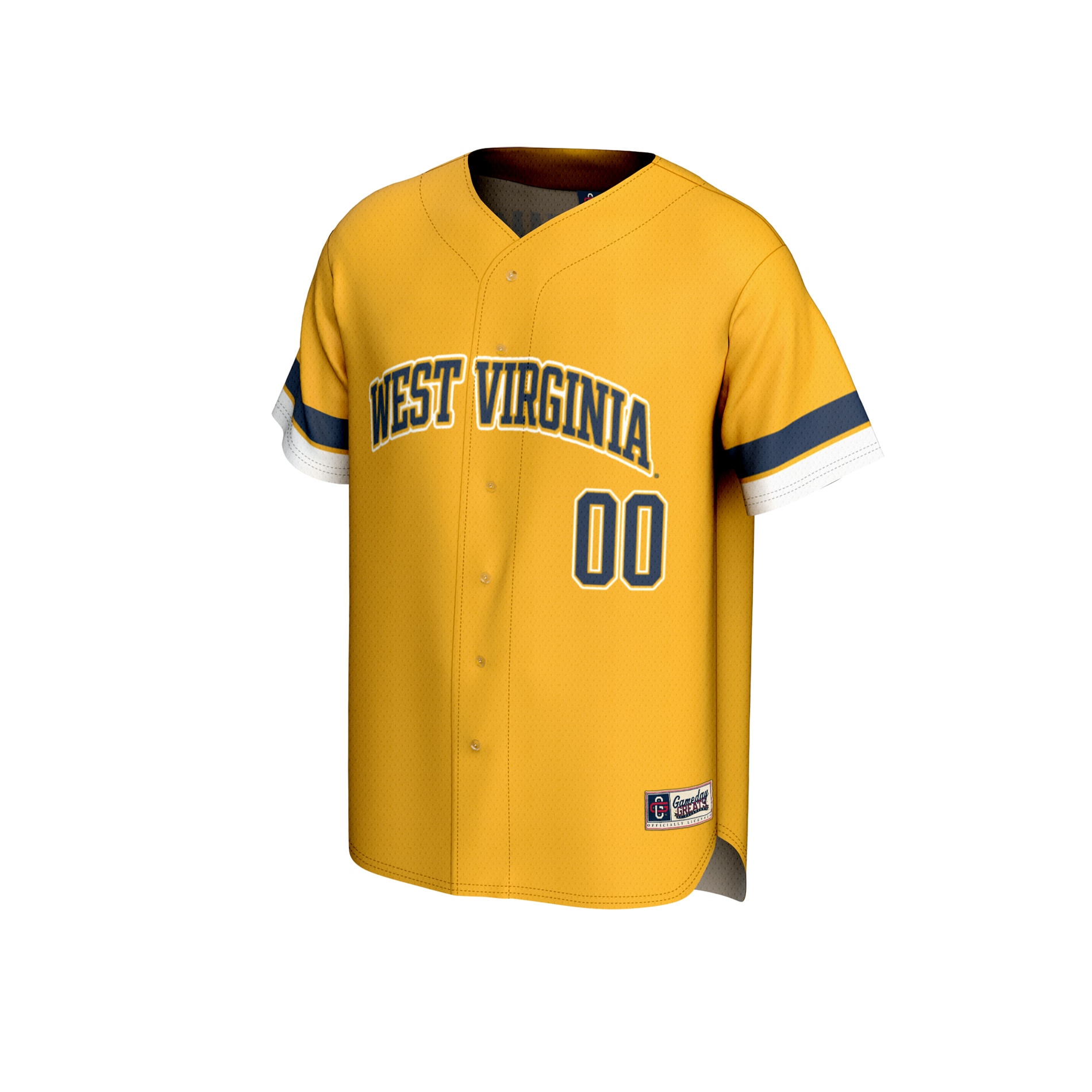 [NJP] West Virginia Mountaineers GameDay Greats Unisex Personalized Collegiate Baseball Fashion Jersey - Gold