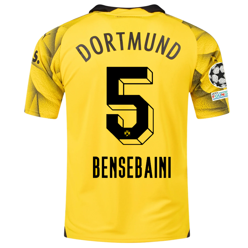 Borussia Dortmund Bensebaini 2023-2024 UCL Third Jersey – Authentic Shirt