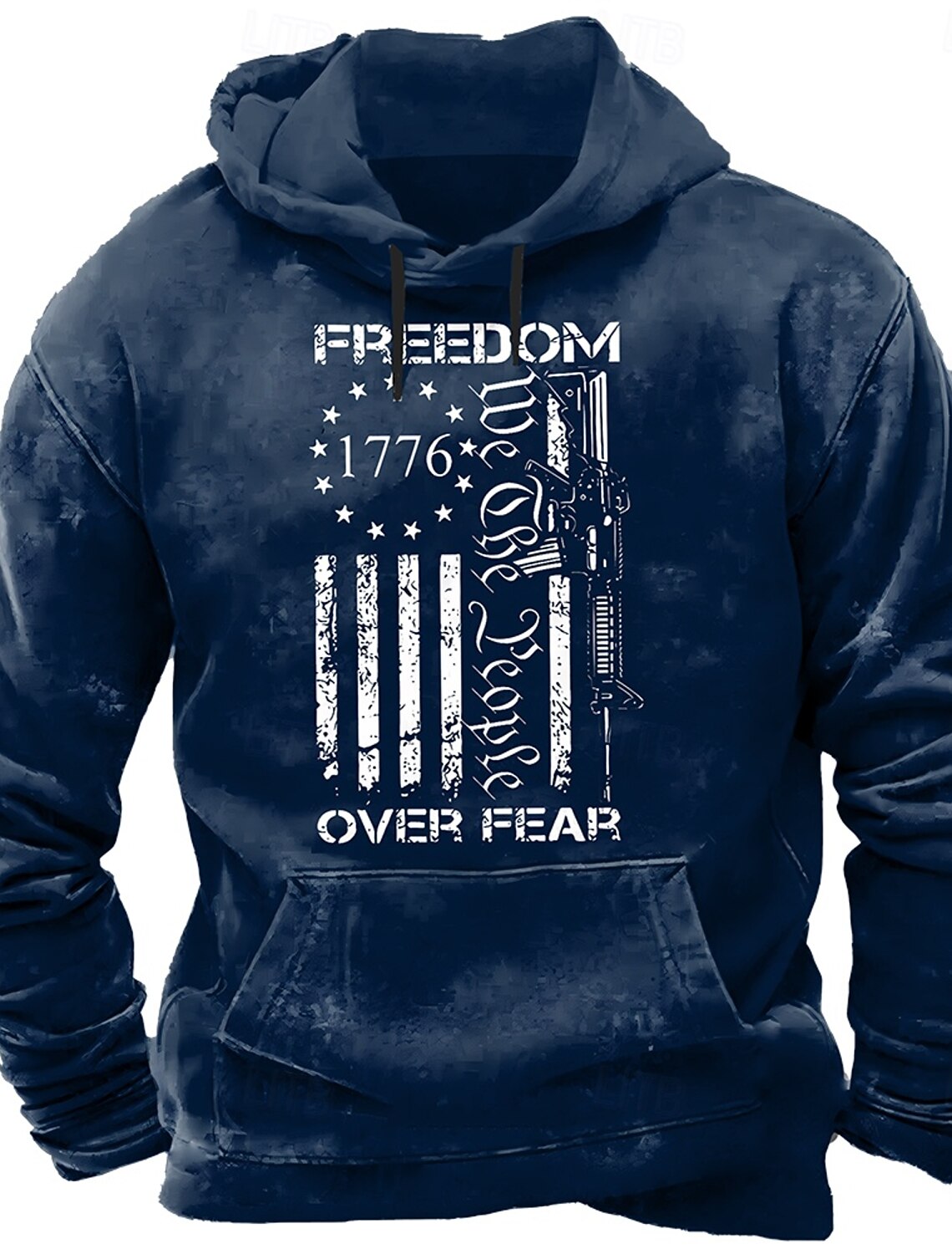 US America 250 Year Anniversary Men's American Flag Cross Hoodie