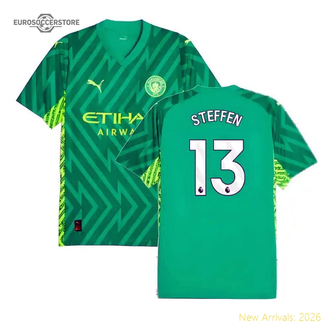 Official 2023-2024 Man City Home Goalkeeper Shirt (green) (steffen