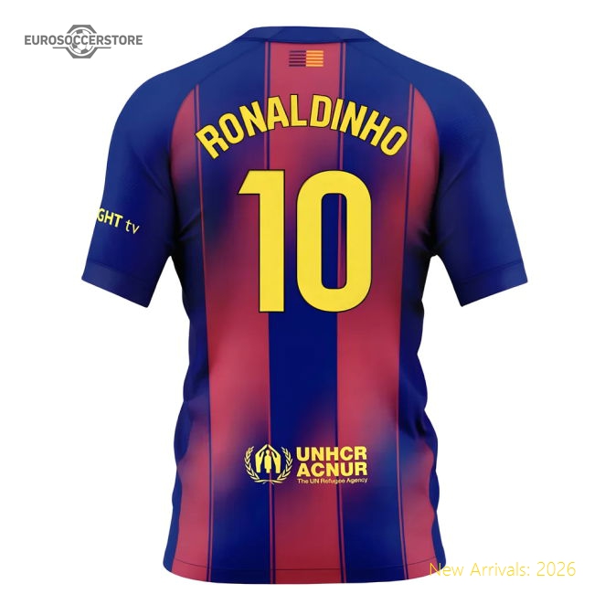 2025-2026 Barcelona Home Authentic Jersey Ronaldinho Puma Drycell
