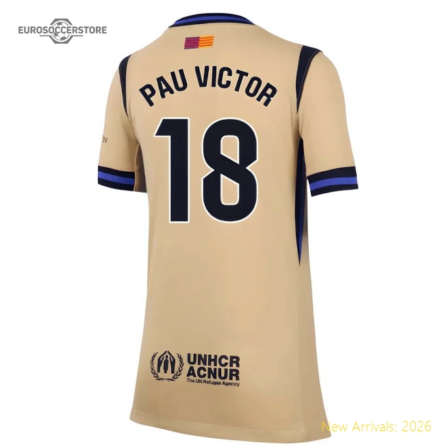 High-quality 2025-2026 Fcb Road Jersey (kids) (pau Victor 18)