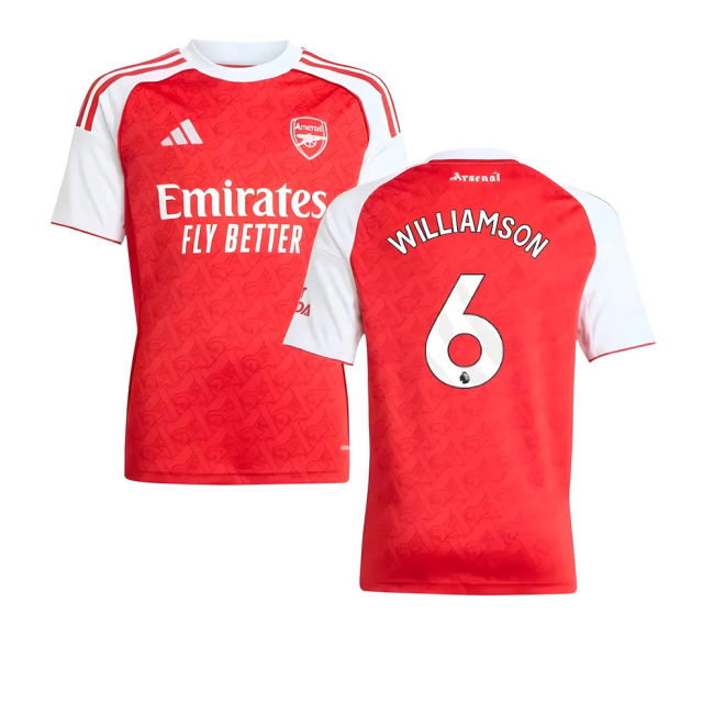2025-20 Arsenal Home Jersey Williamson #6 L M S Kids