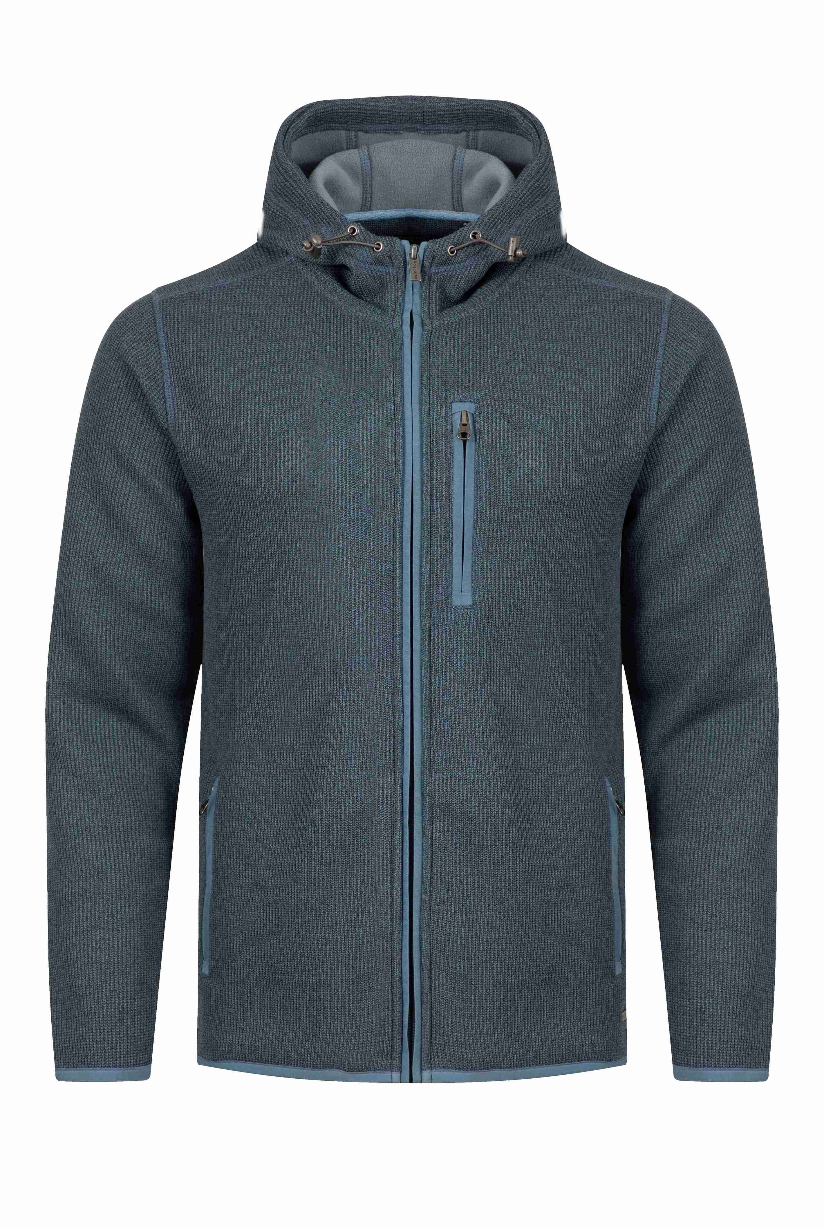 Lockie Full Zip Bonded Fleece Hoodie Blue Mirage