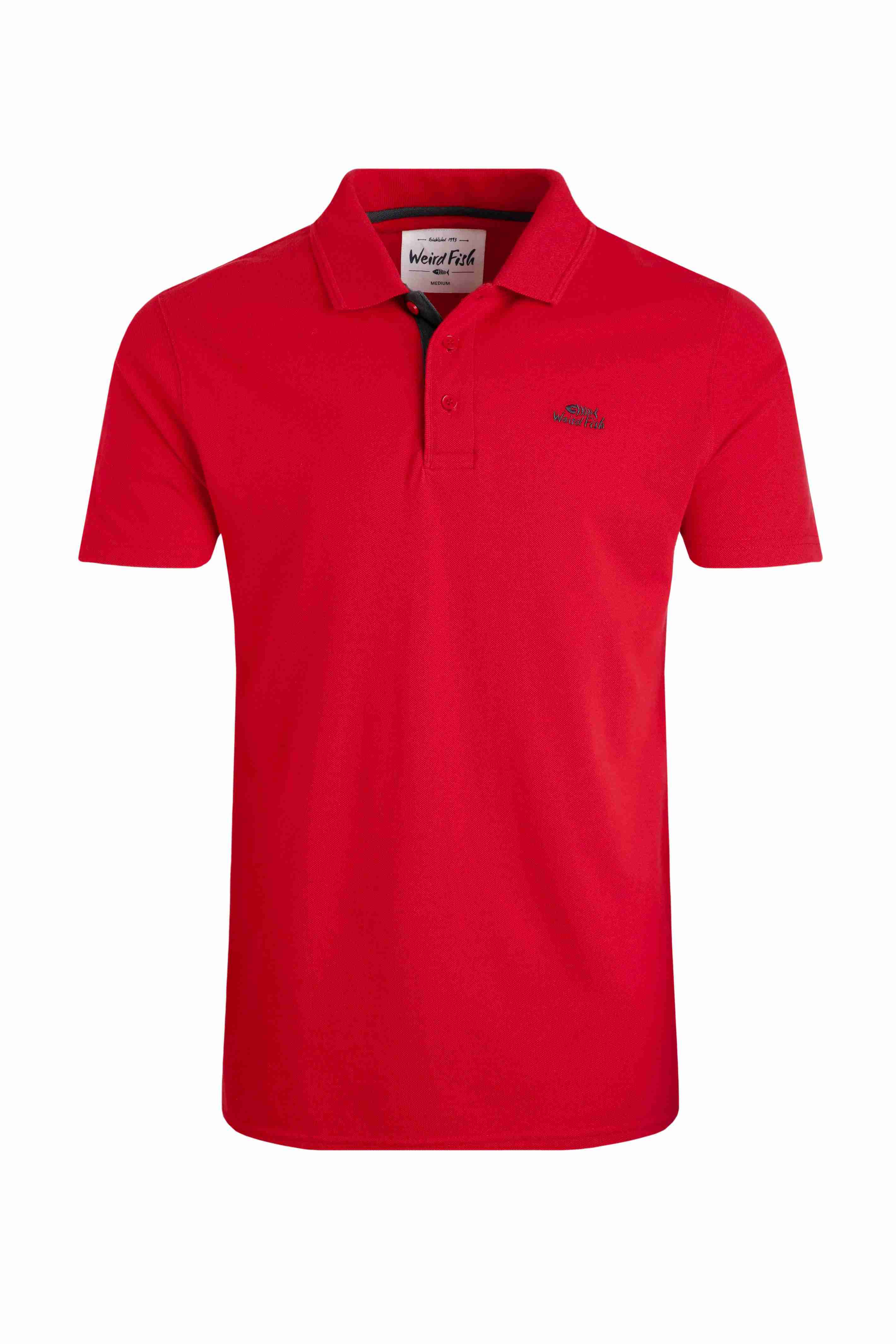 Miles Pique Polo Shirt Barberry Red Marl