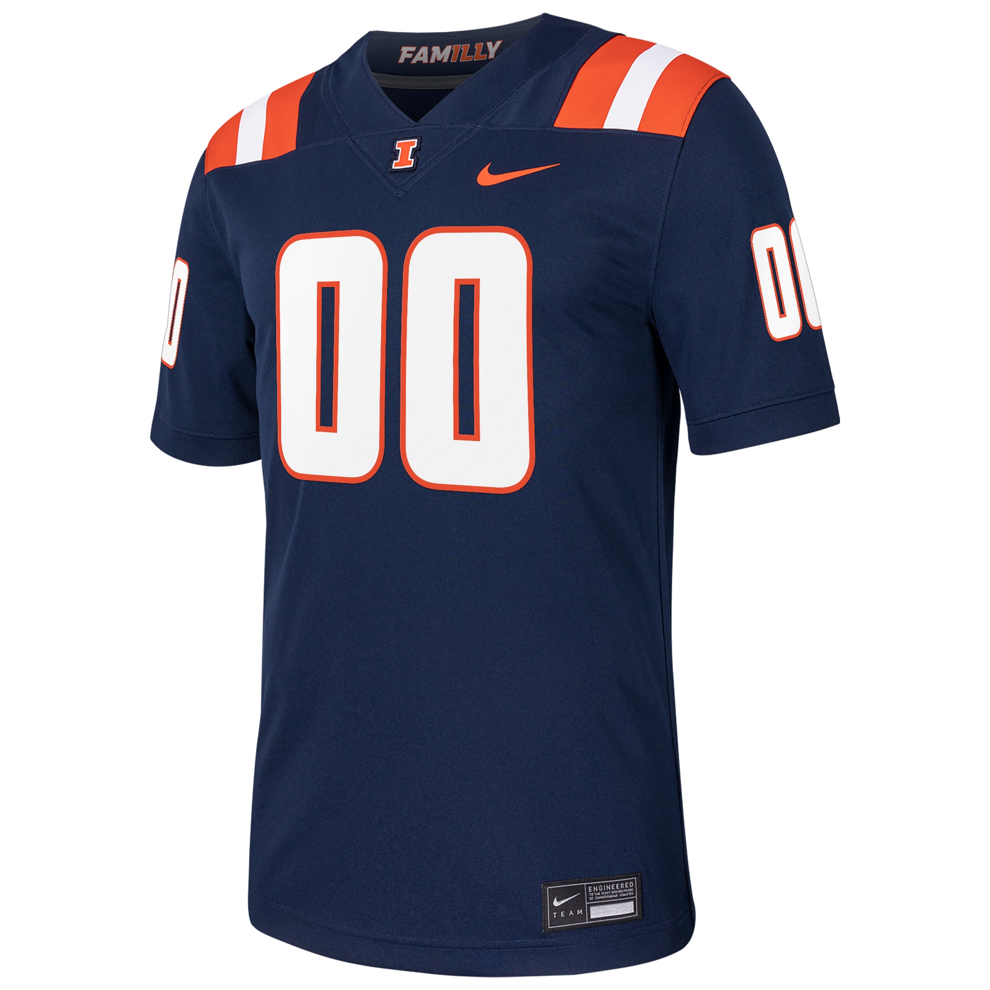 [NJP] Illinois Fighting Illini Pick-A-Player NIL Football Game Jersey - Navy