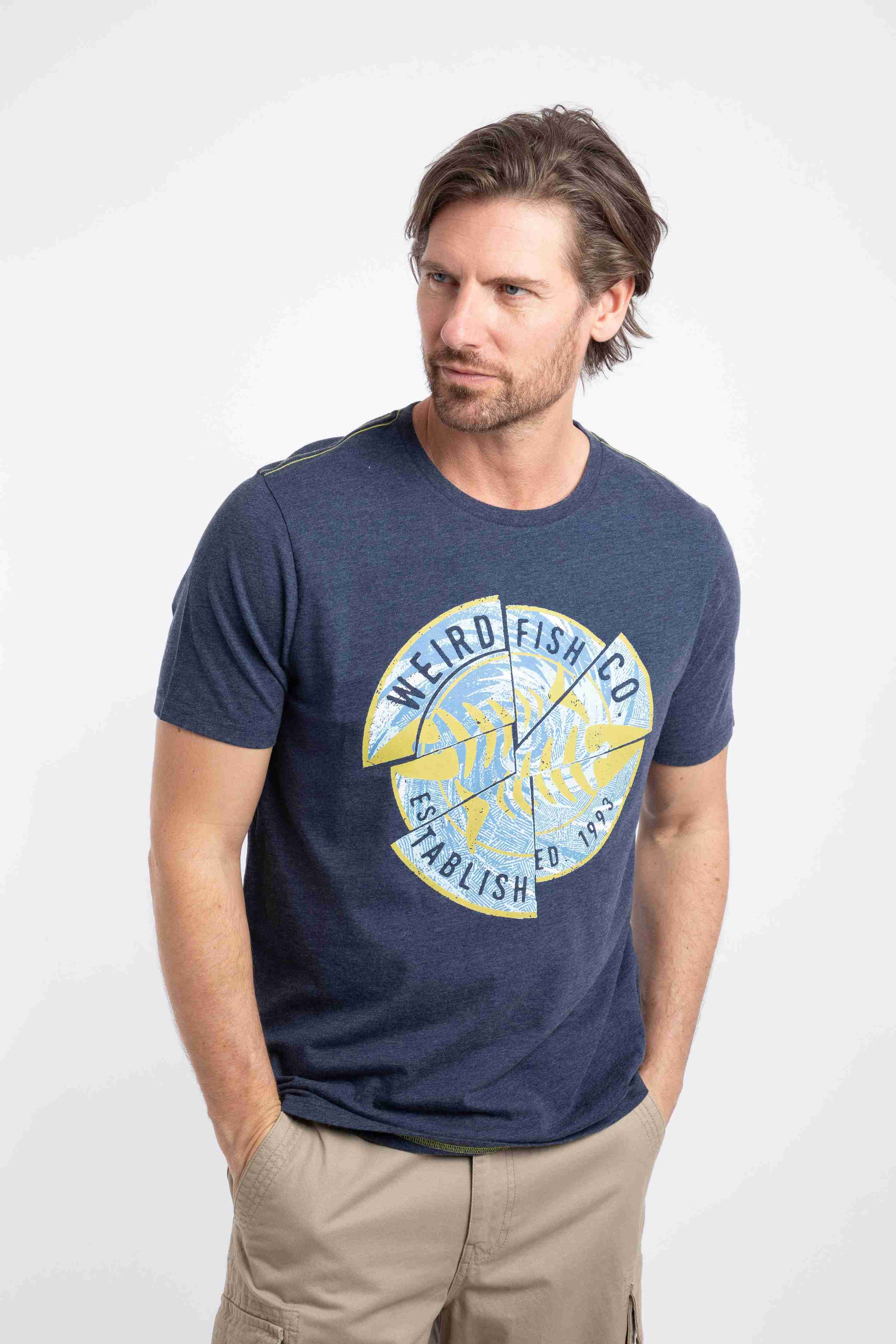 Vortex Front Print Graphic T-Shirt Dark Blue