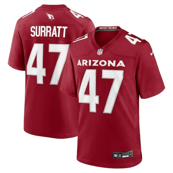 None Sage Surratt Game Jersey - Cardinal | NFL Player Jersey