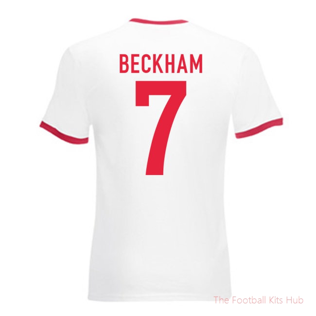 David Beckham England Ringer Tee (white-red)