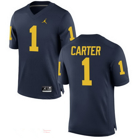 Men's U-M Wolverines Blue 2024 comfortable Anthony Carter #1