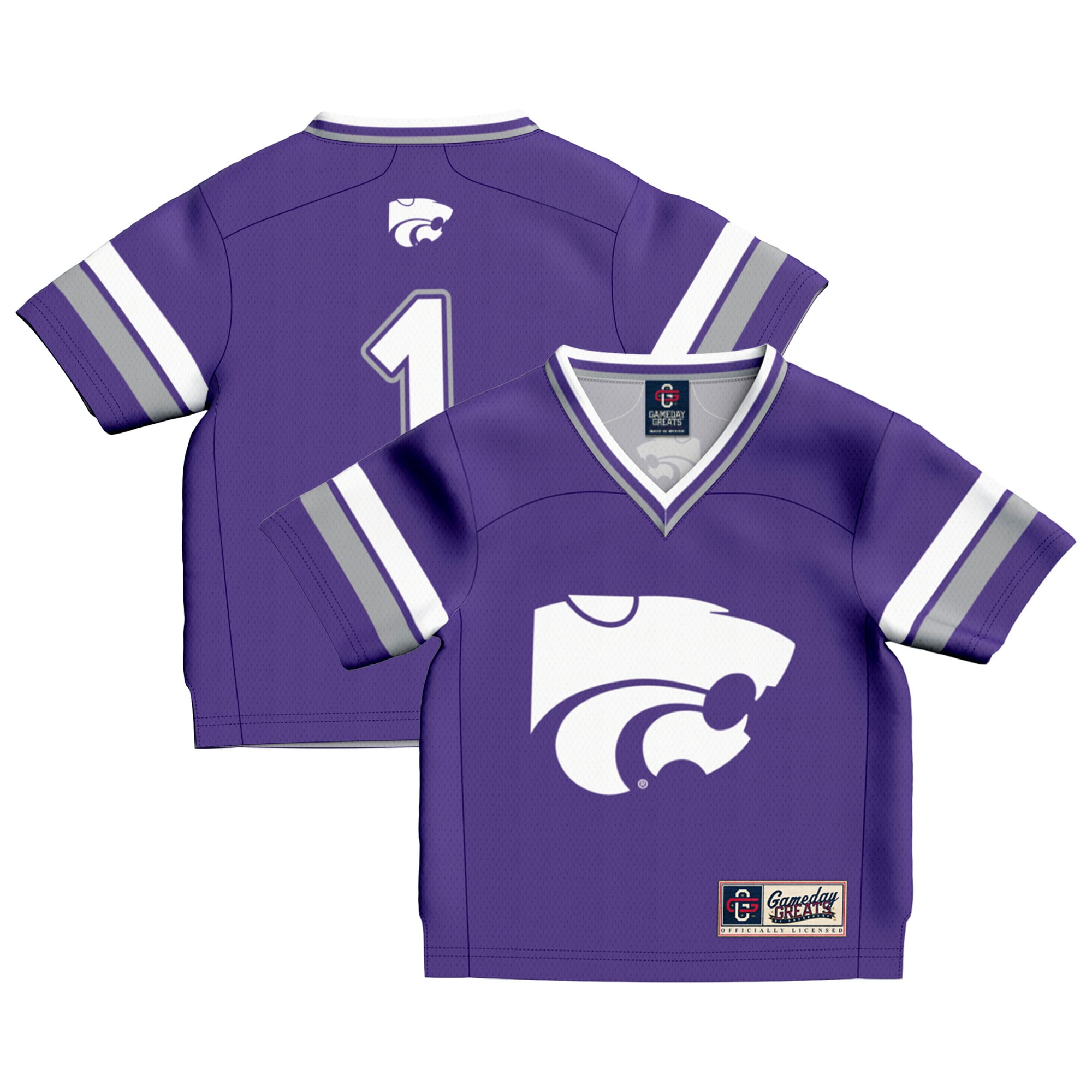 Toddler #1 Purple Kansas State Wildcats Collegiate Football Fashion Jersey