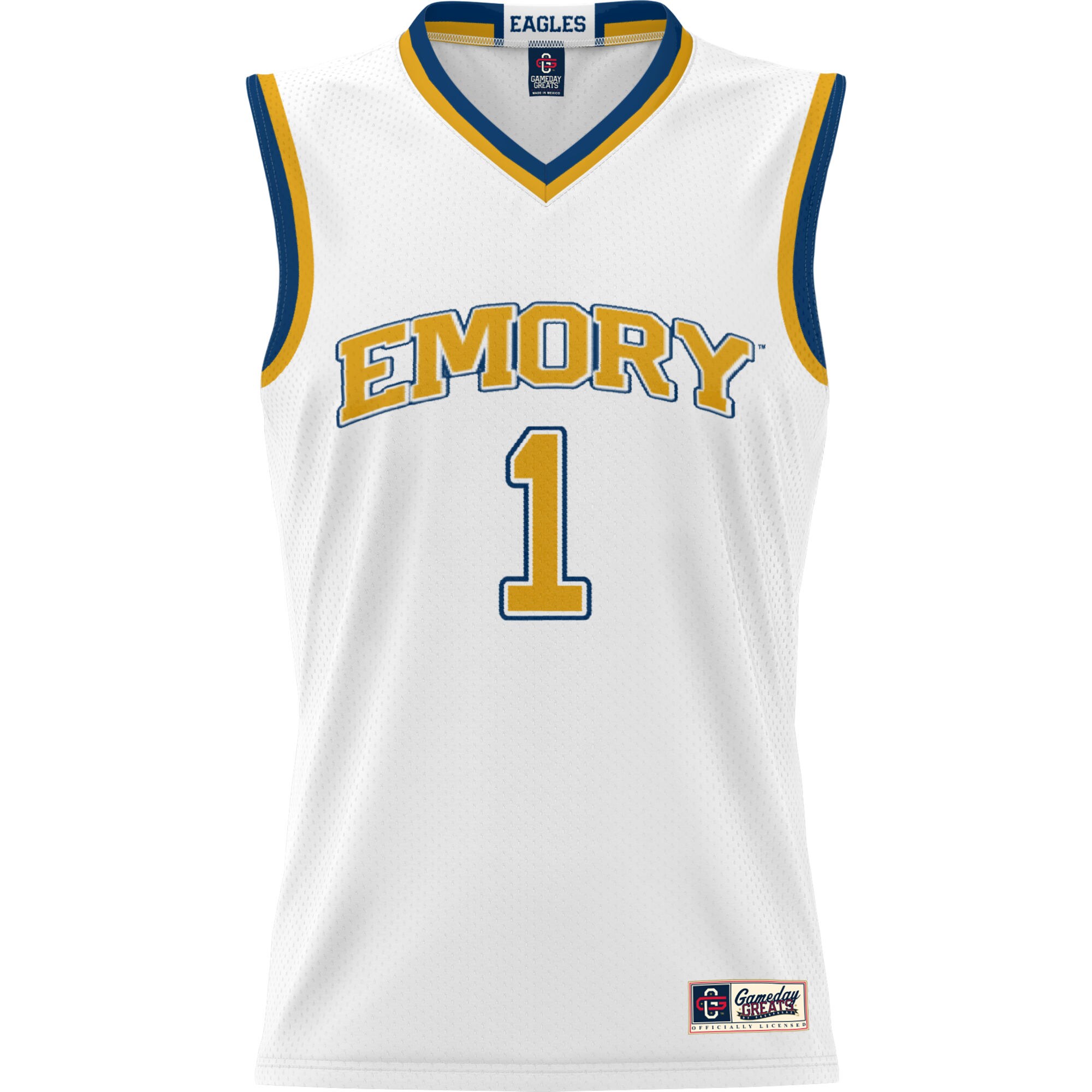 [DDG] Emory Eagles GameDay Greats Unisex Lightweight Basketball Jersey - White