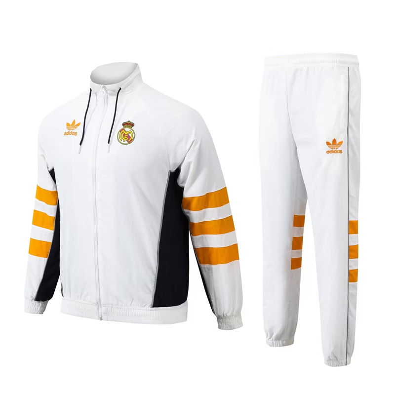 Licensed Genuine Breathable Real Madrid 2425 White Windbreaker