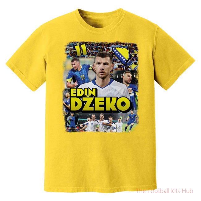 Edin Dzeko Bosnia T-Shirt (Yellow)