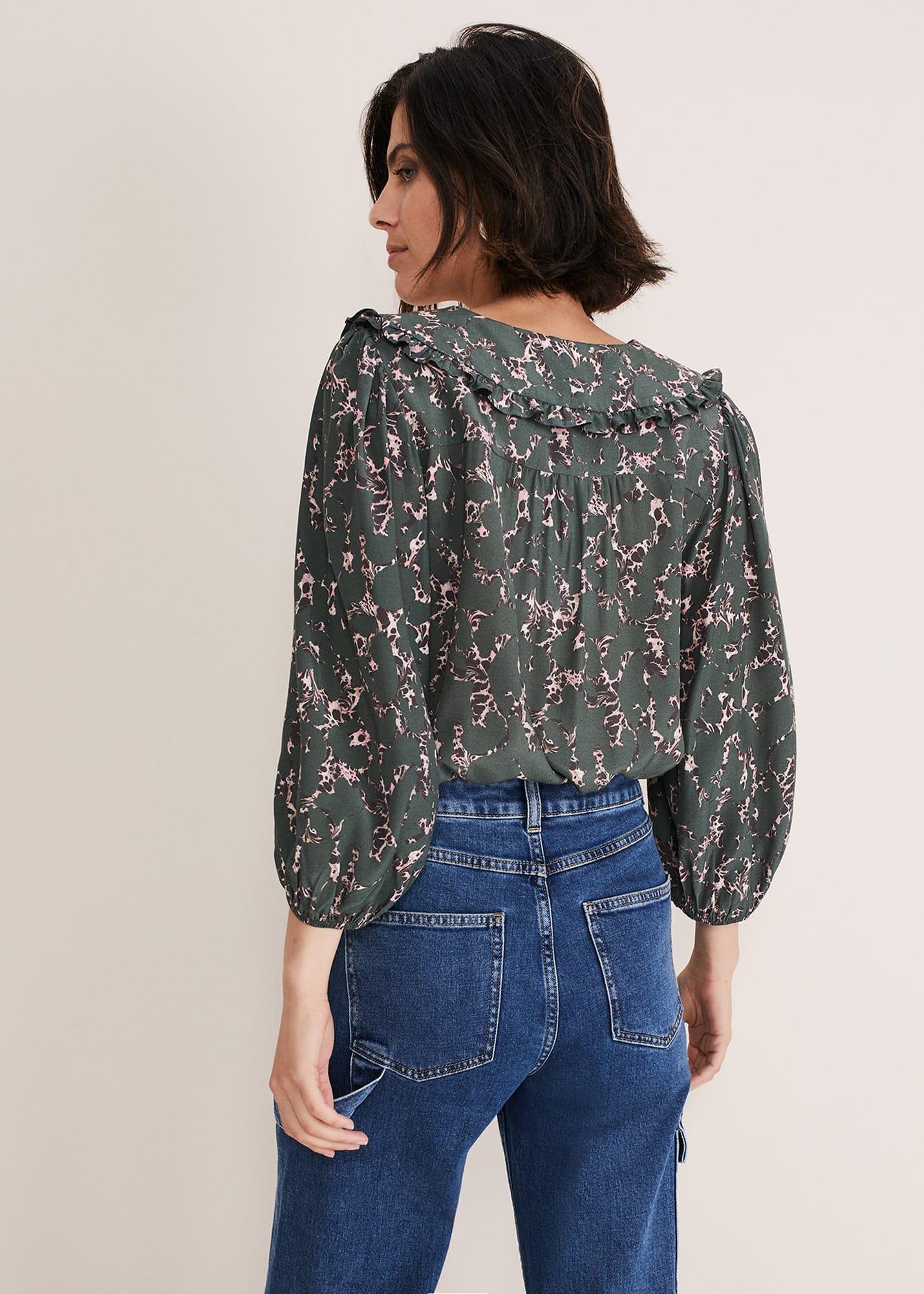 Marble Collar Blouse