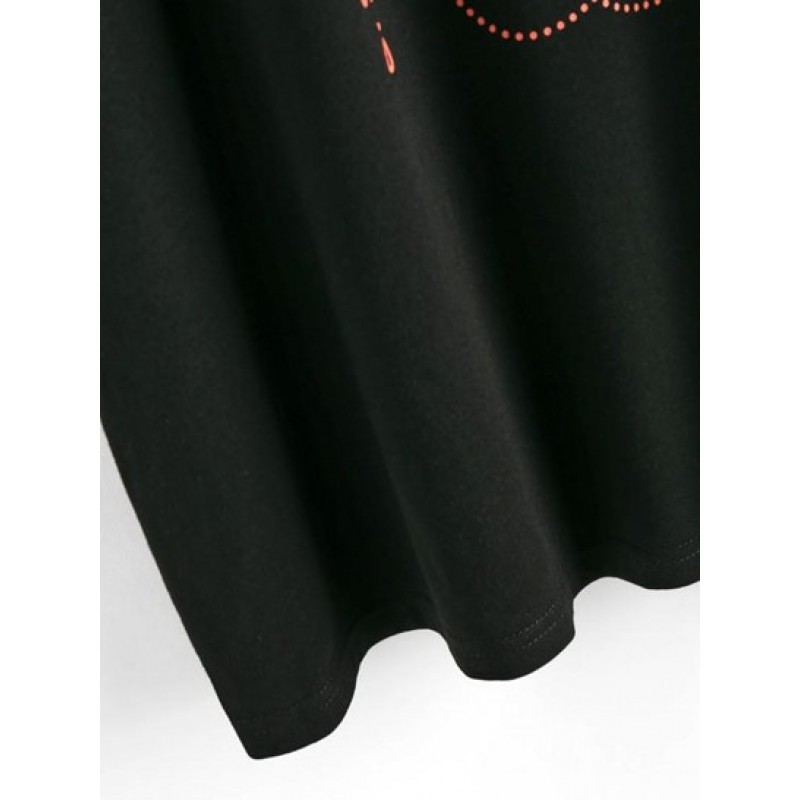 Sun Slogan Print Drop Shoulder Oversized T Shirt DM1693