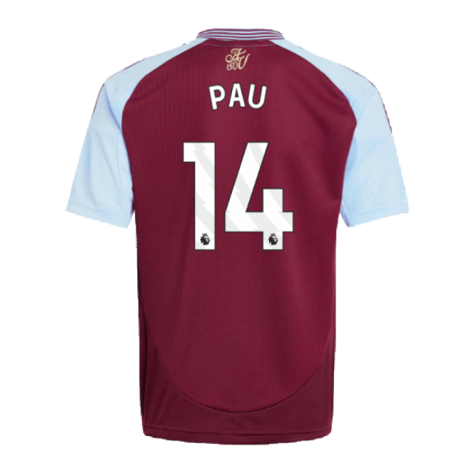 Durable Material Football Aston Villa Home Shirt Kids Pau #14 Upda...
