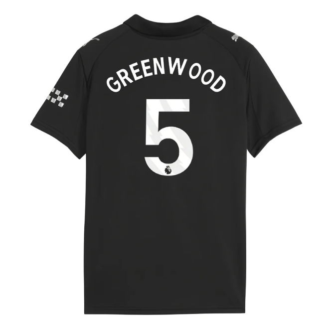 Match Quality Man City 2025-2026 Away Jersey (Greenwood 5) (Kids)