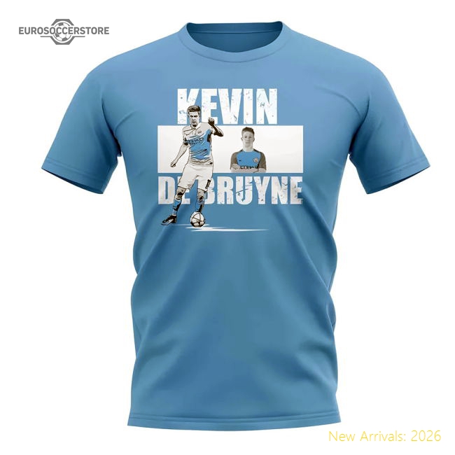 Premium Kevin De Bruyne Player Collage T-shirt (sky Blue) - Premium