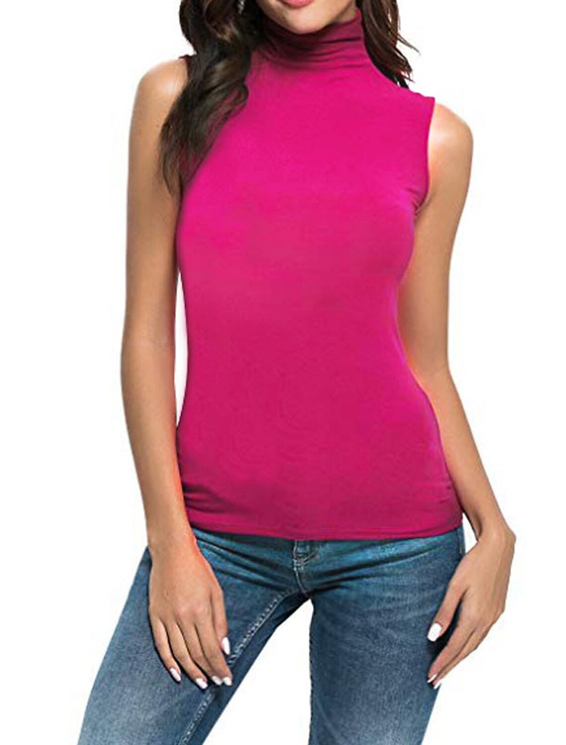Women's Tank Top Casual Fashion Sleeveless High Neck Spring & Summer