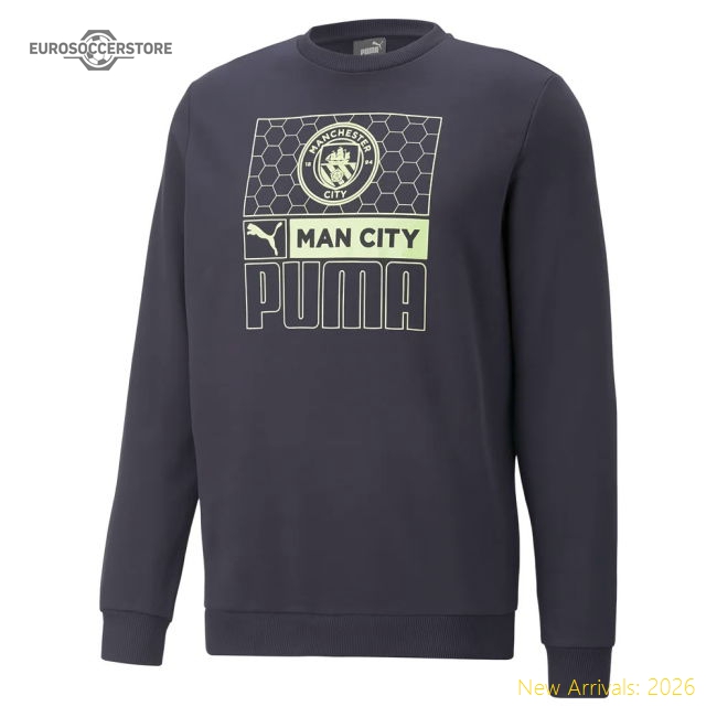 Official 2022-2023 Man City Ftblcore Crew Sweat (parisian) - Premium