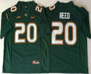 Men's None Green 2024 home jersey Ed Reed #20 college football Jersey