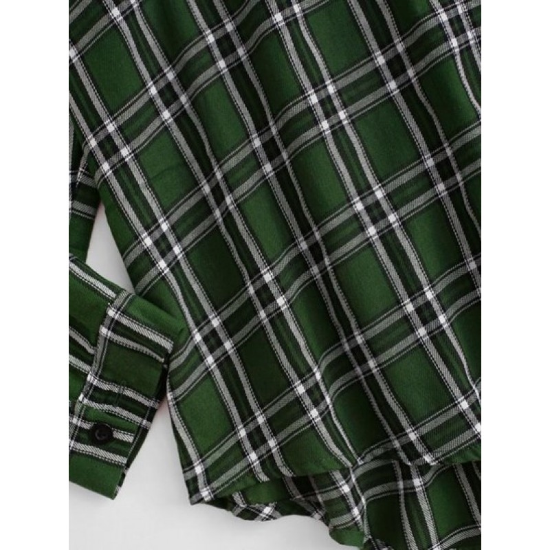 Plaid Boyfriend Button Down Shirt QV1842