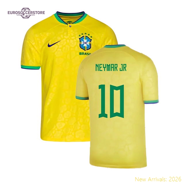 2022-2023 Brazil Little Boys Home Shirt (Neymar JR 10)