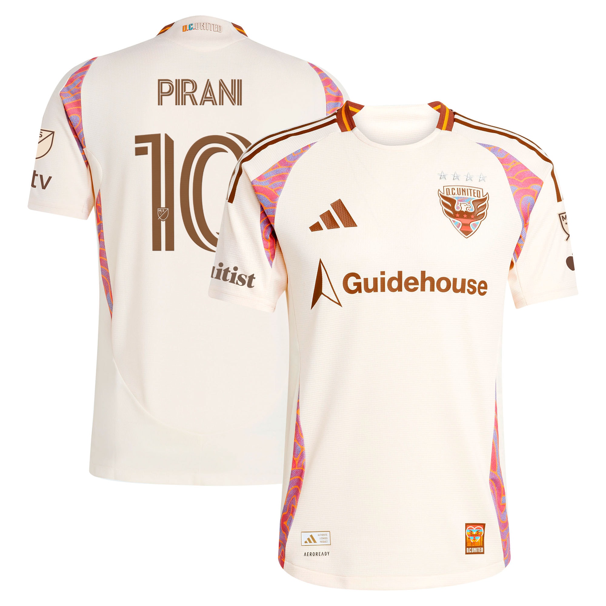 [JED] Women's Gabriel Pirani D.C. United 2025 The Soul Kit On-Field Authentic Jersey - Natural