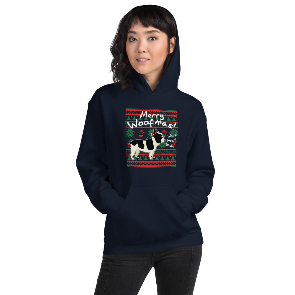French Bulldog Merry Woofmas Unisex Hoodie Cute Frenchie Essential