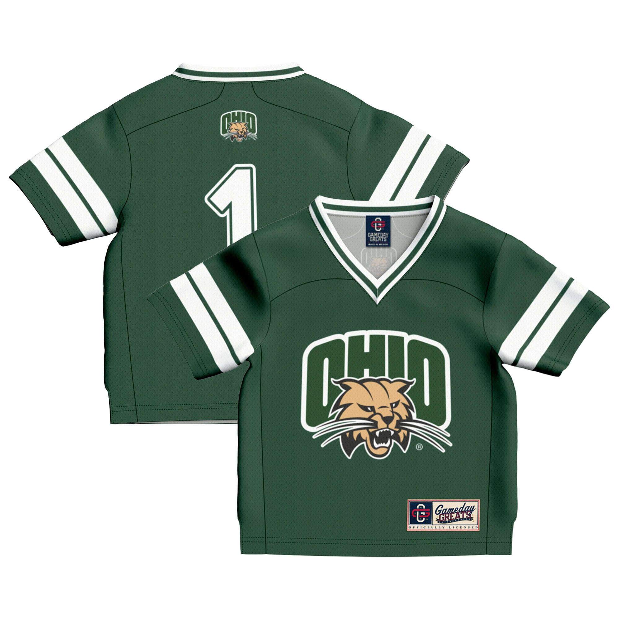 #1 Ohio Bobcats GameDay Greats Toddler Collegiate Football Fashion 2026 Season Football Jersey - Green