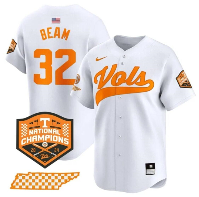 Men's None White 2024 comfortable Drew Beam #32 replica Jersey