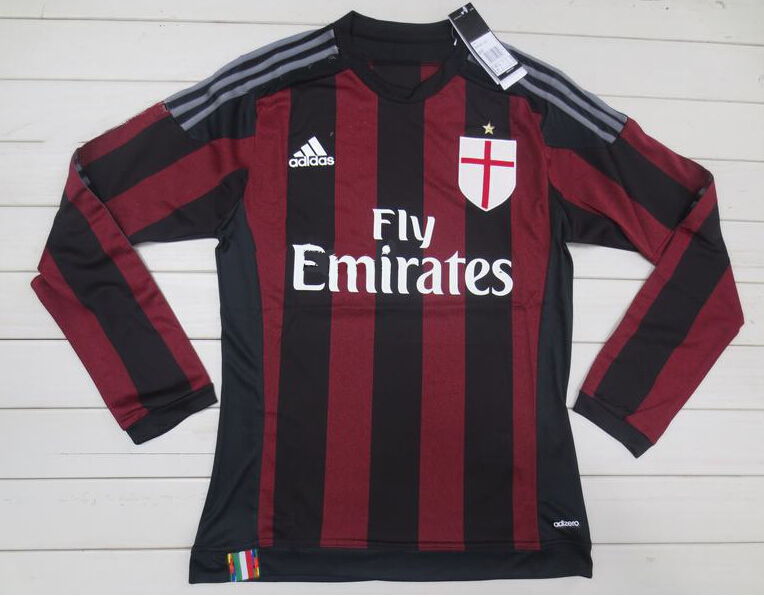 Ac Milan 201516 Home Long Sleeve Shirt - Official Replica 10643
