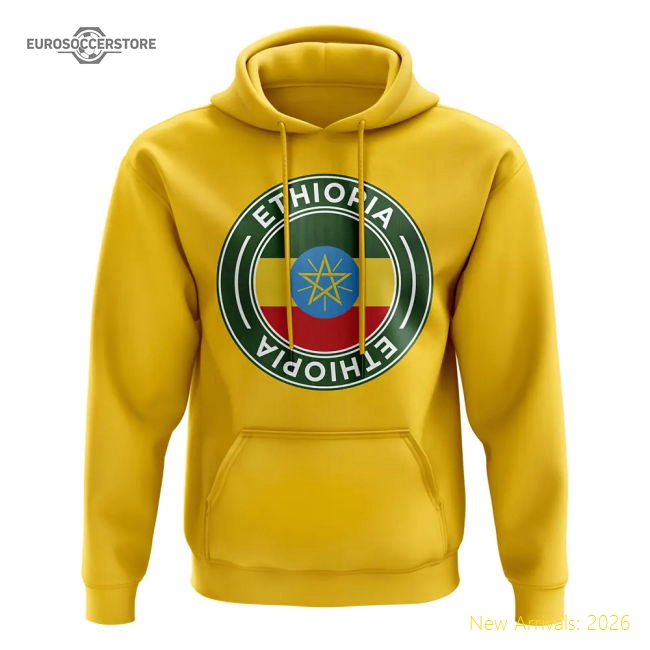 Premium Ethiopia Football Badge Hoodie (yellow) - Fan Collection