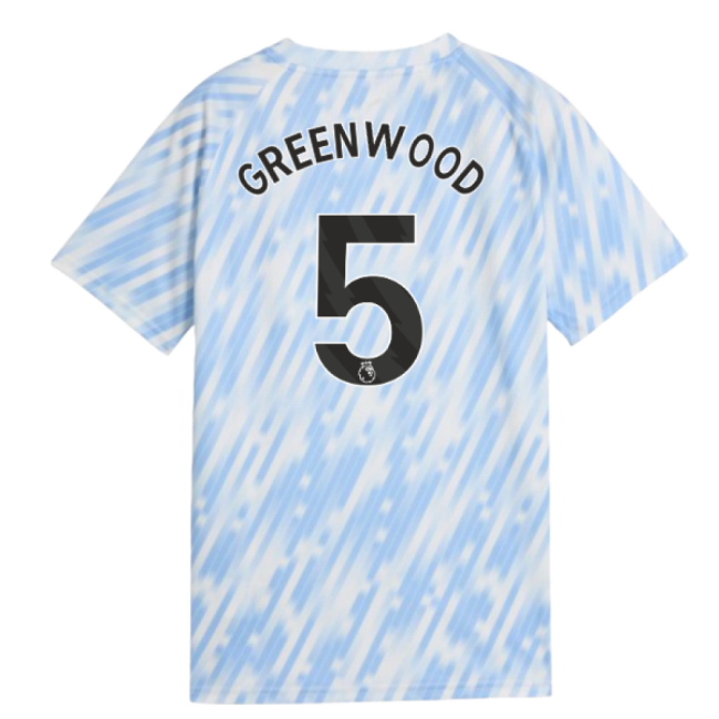 classic 2025-2026 Man City Warm Up Jersey (Silver Sky) - Kids (Gree...