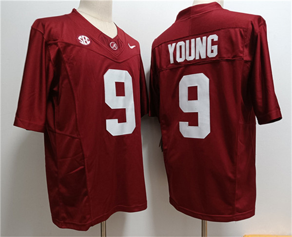 Men's Alabama Bama Red 2023 performance Bryce Young #9 game day Jersey