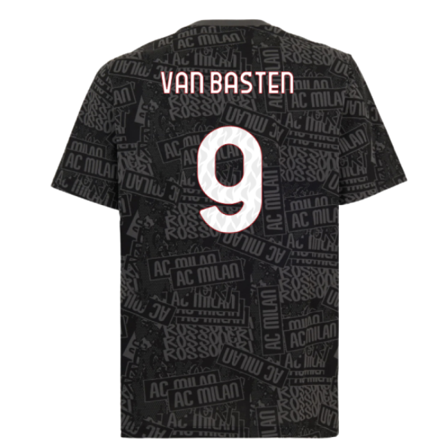 Superior 2025-2026 Ac Milan Ftblculture Tee Aop (black) (van Basten 9)
