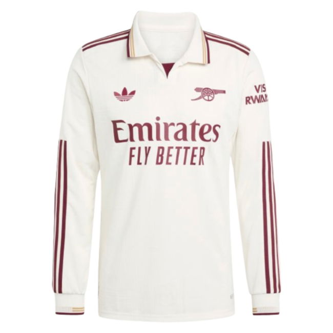 Euro Retro Style 2025-2026 Arsenal Authentic Long Sleeve Third Shir...