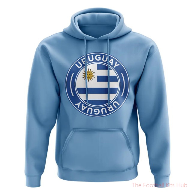 Men Uruguay Football Badge Hoodie (Sky)