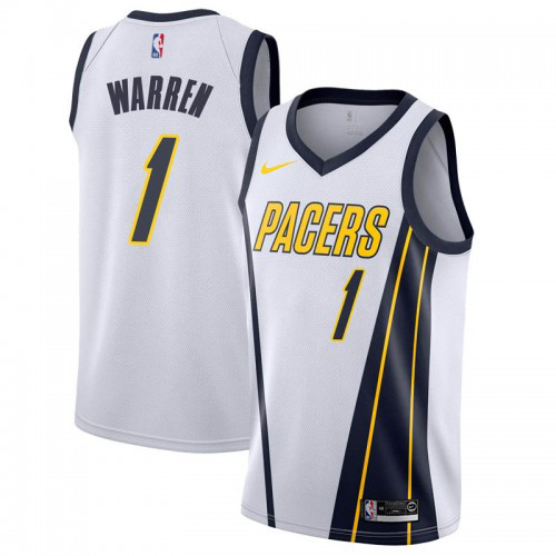 Nike Indiana Pacers #1 TJ Warren White Womens NBA Swingman Earned Edition Jersey Womens
