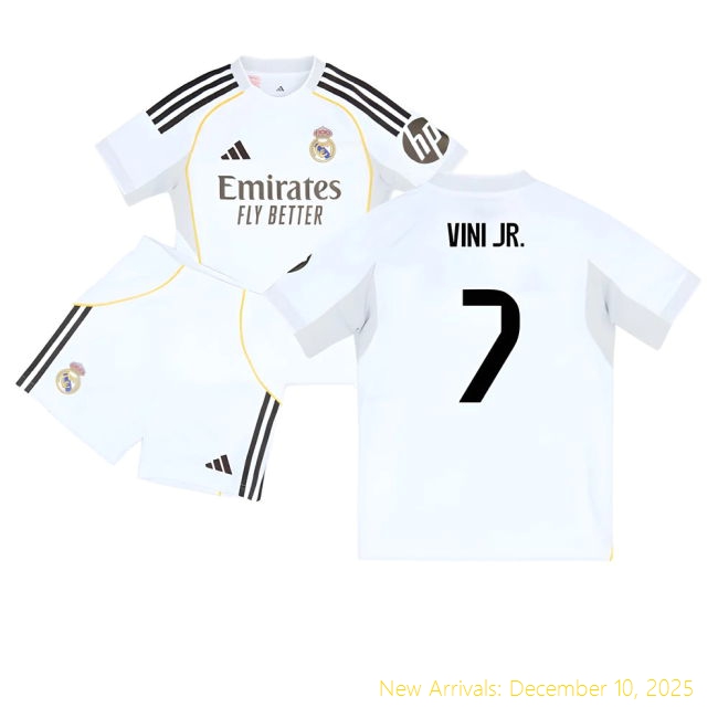 2025-2026 Real Madrid RM Performance Home Youth Kit (Vini Jr. 7)