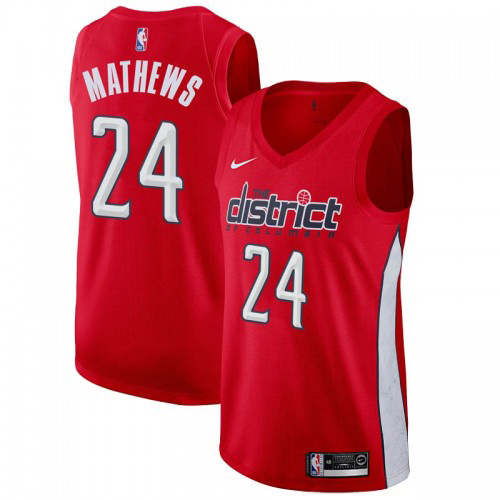 WAS #24 Garrison Mathews Official 2024 Earned NBA Jersey - Red